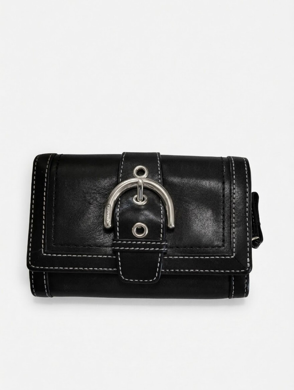 Coach Soho Vintage Black Leather Wallet With Buckle